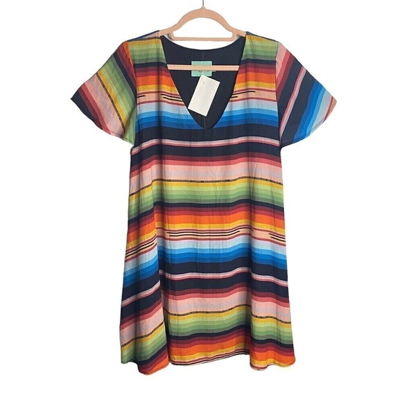 Judith March Shift Dress Southwest Sedona Serape Stripes Women's Size Medium - Picture 1 of 7